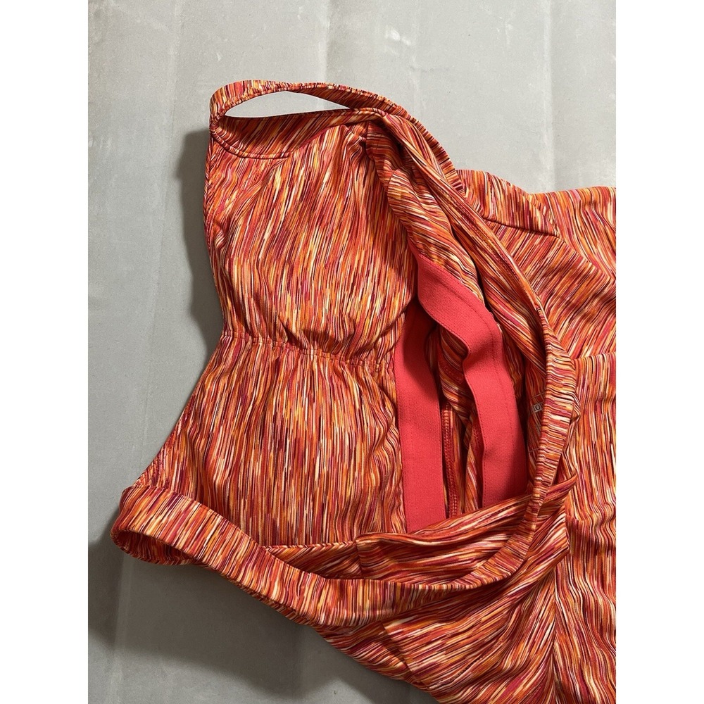 Mondetta activewear criss-cross strap‎ tank dress medium red orange shelf bra - Picture 9 of 13
